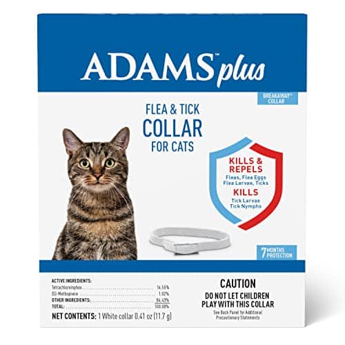 Adams Plus Flea & Tick Collar for Cats | Breakaway Collar | 1 White Collar | 7- Month Prot - Image 2